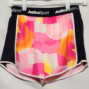 🌸 3/$25 🌸 Justice Girls Athletic Shorts with Retro Design-Size L (10/12)